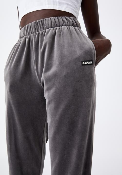 Factorie - Velour classic trackpant - plum kitten