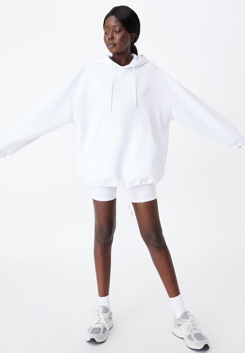 Factorie - Super oversized waffle hoodie - white