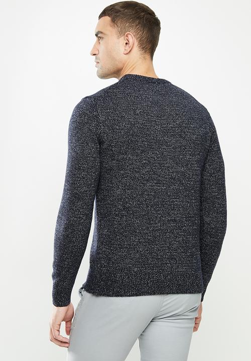 MANGO - Texas Flecked wool  sweater Texas - navy