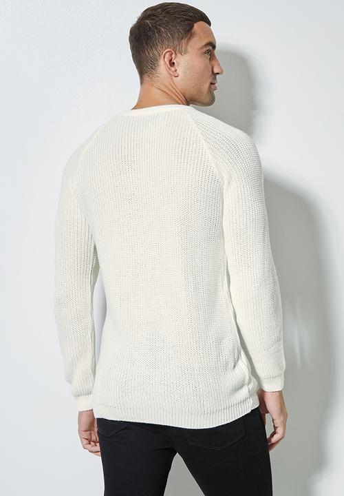 Superbalist - Raglan textured knit - white