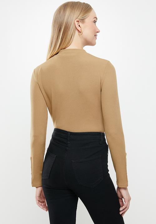 STYLE REPUBLIC - Long sleeve bodysuit - stone