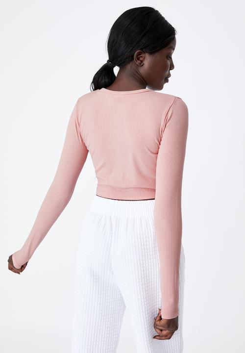 Factorie - Long sleeve cinch front top - pink