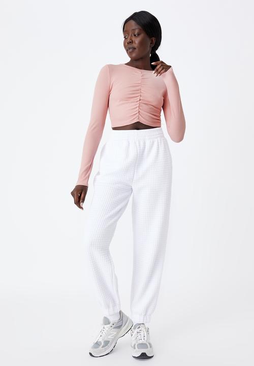 Factorie - Long sleeve cinch front top - pink