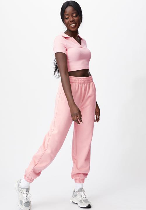 Factorie - Rib polo top - pink