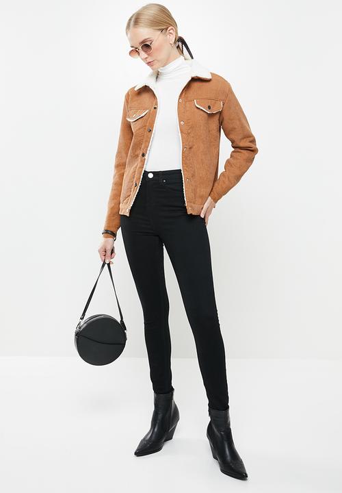 STYLE REPUBLIC - Corduroy faux fur jacket - tan