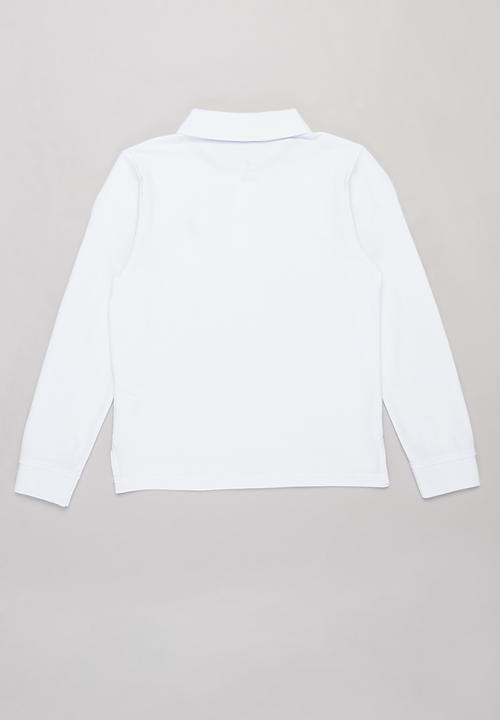 POLO - Boys robert long sleeve golfer - white