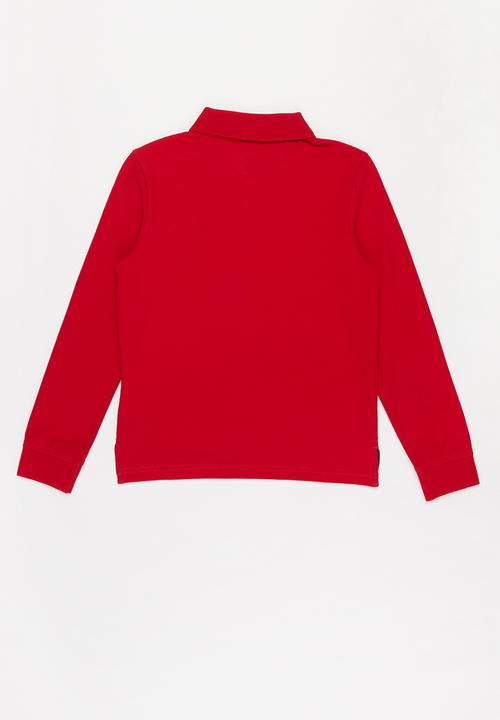 POLO - Boys robert long sleeve golfer - red
