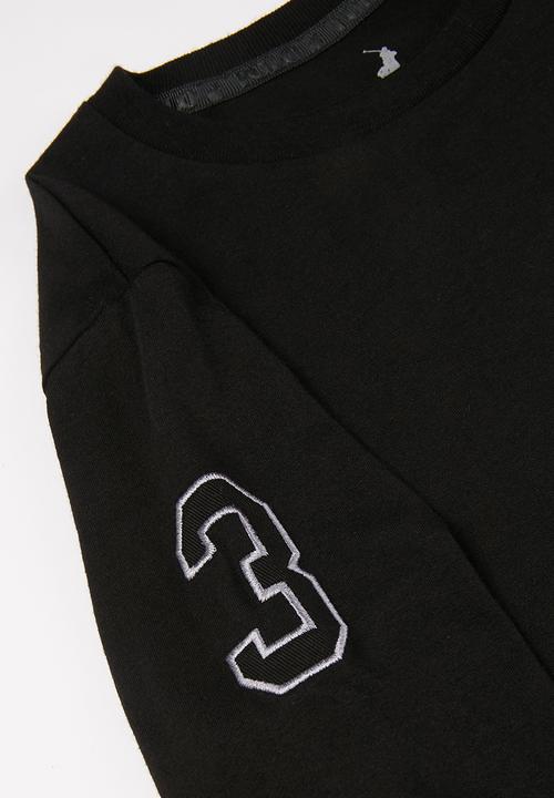POLO - Boys ashton long sleeve tee - black