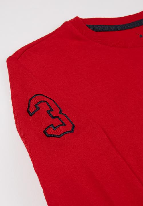 POLO - Boys ashton long sleeve tee - red