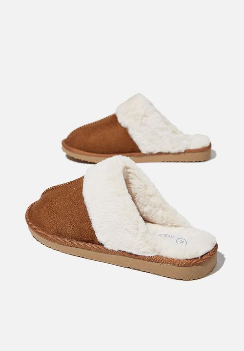 Cotton On - Cosy scuff slipper - brown 