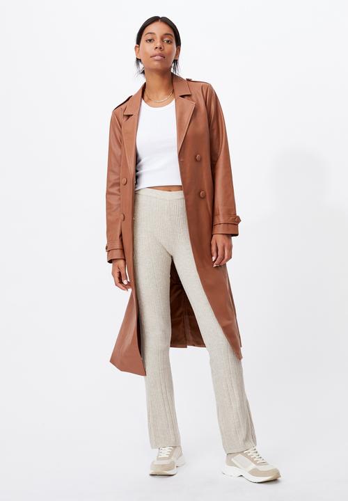 Cotton On - Vegan leather trench - tan