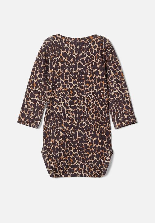 Name It - Kala long sleeve babygrow - brown 