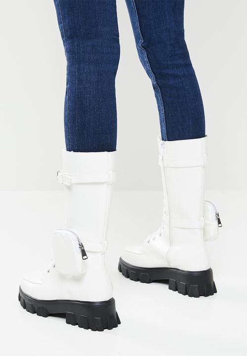 Footwork - Quad combat boot with detachable pouch - white
