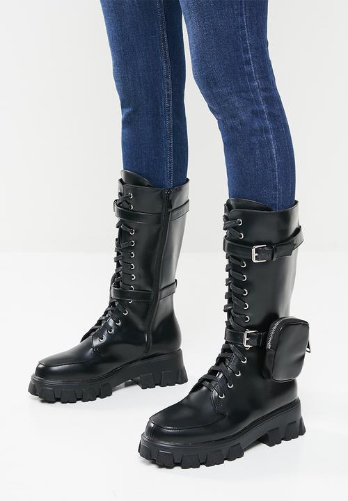 Footwork - Quad combat boot with detachable pouch - black