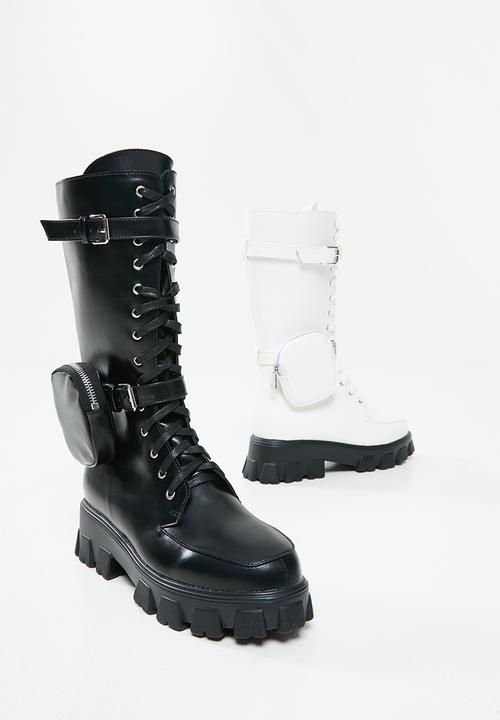 Footwork - Quad combat boot with detachable pouch - black