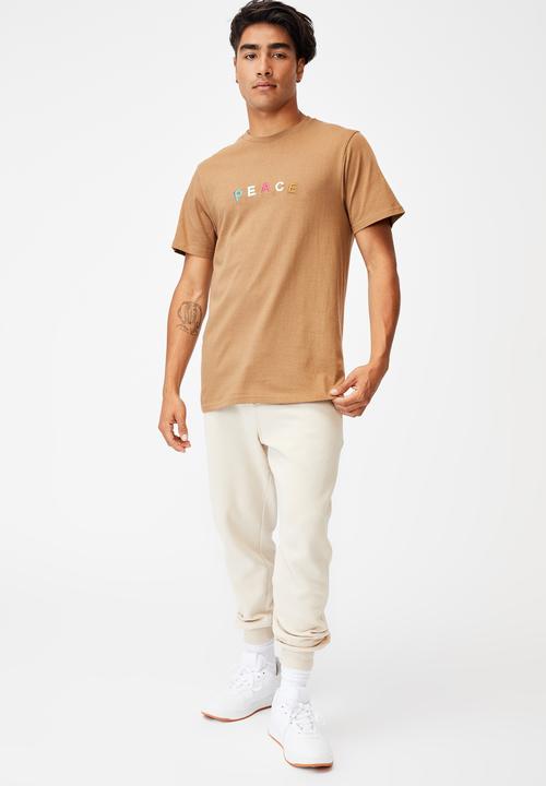 Cotton On - Tbar text T-shirt - beige