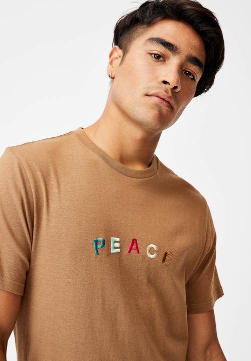 Cotton On - Tbar text T-shirt - beige