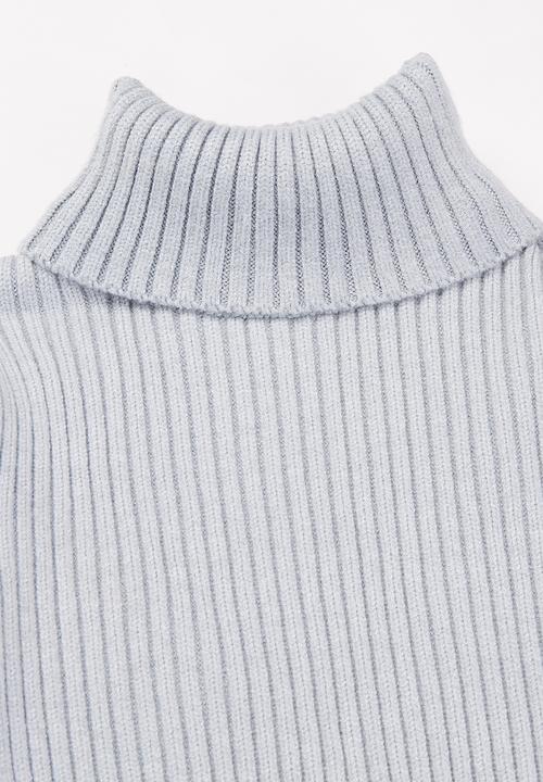 Pop Candy - Girls knitted polo neck - grey