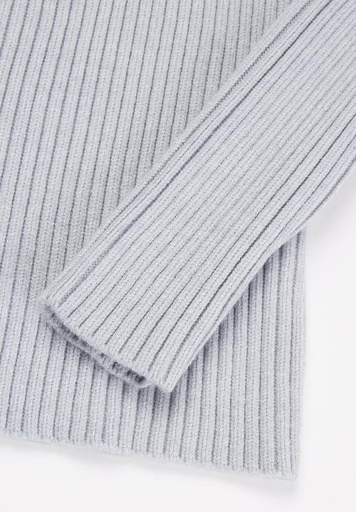 Pop Candy - Girls knitted polo neck - grey