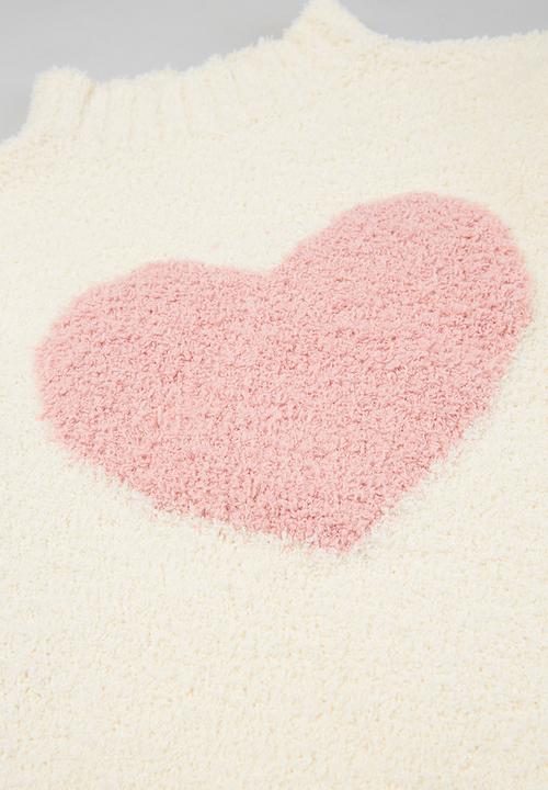 Pop Candy - Girls heart jersey - white & pink