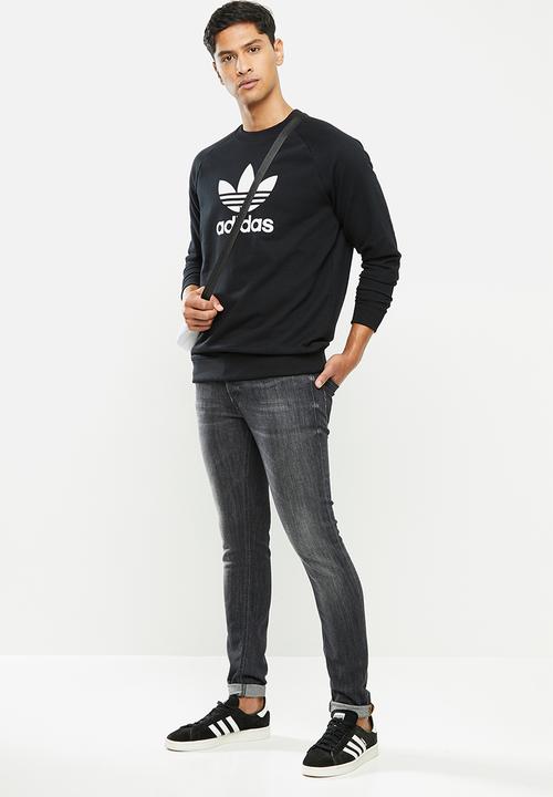 adidas Originals - Trefoil crew sweatshirt - black