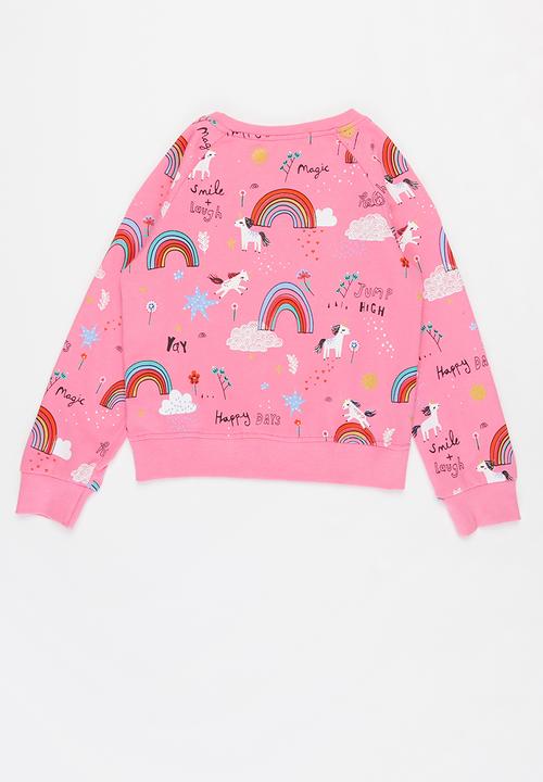 Pop Candy - Girls unicorn & rainbows crew - pink