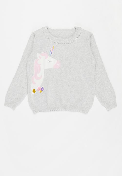 Pop Candy - Girls unicorn jersey - grey