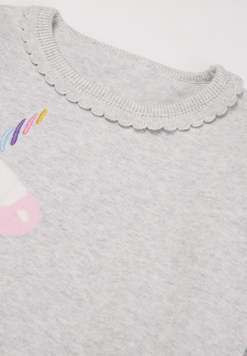 Pop Candy - Girls unicorn jersey - grey