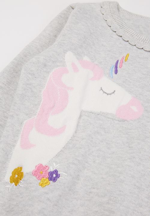 Pop Candy - Girls unicorn jersey - grey