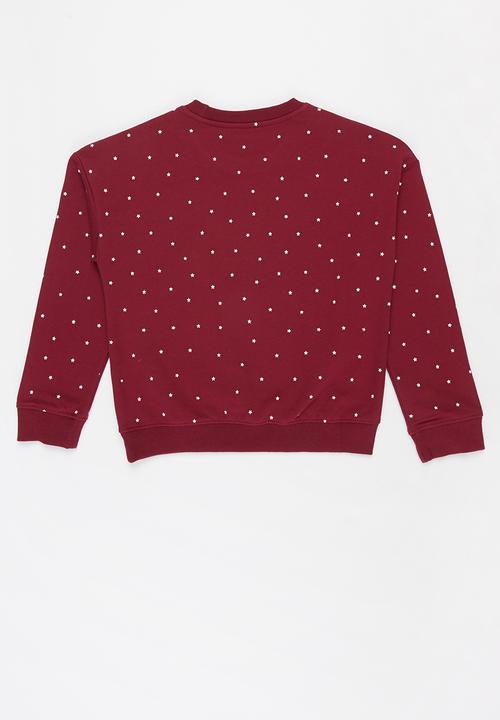 Pop Candy - Girls unicorn crew - burgundy 