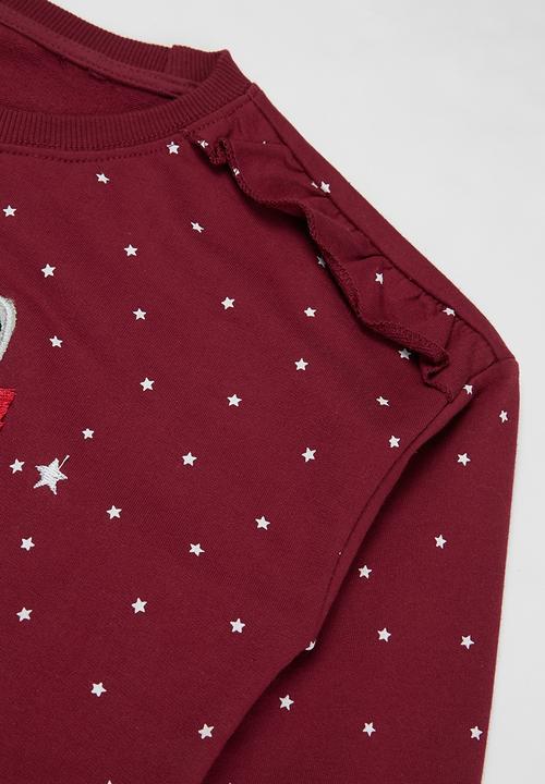 Pop Candy - Girls unicorn crew - burgundy 