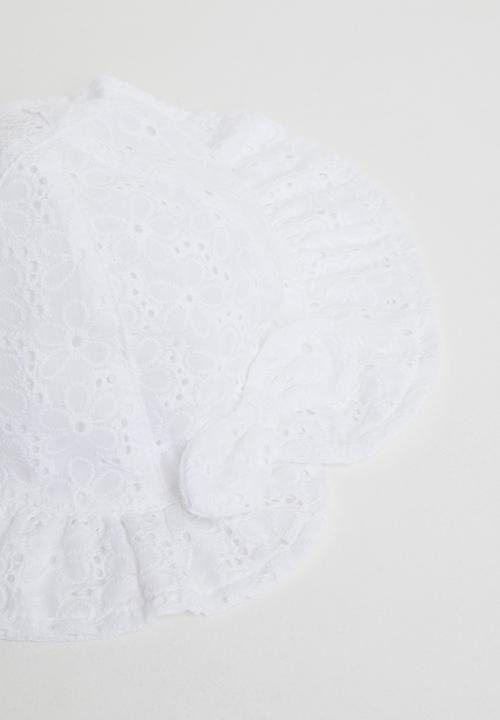MINOTI - Broiderie anglais sun hat - white