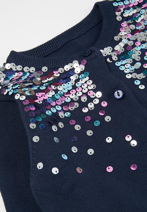 Pop Candy - Girls sequin cardigan - navy
