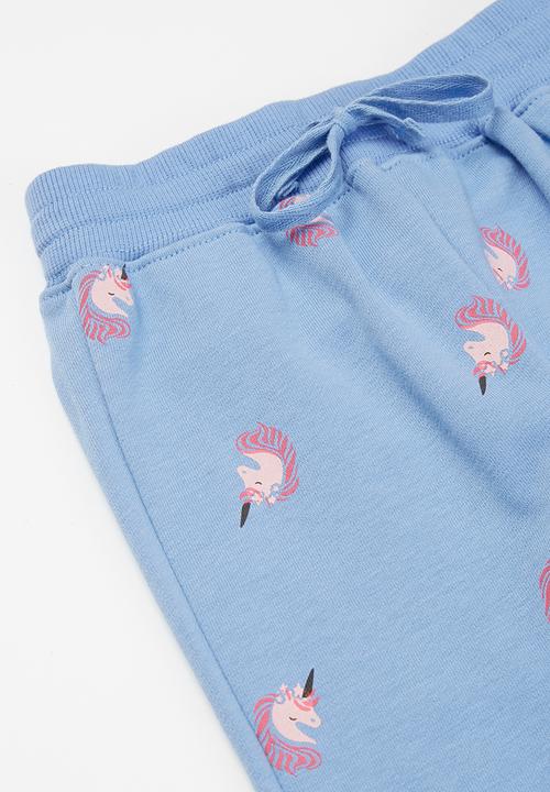 Pop Candy - Girls unicorn sweatpants - blue