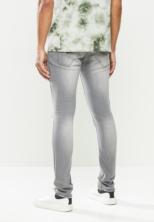 Cutty - Denim jean rip and repair - grey