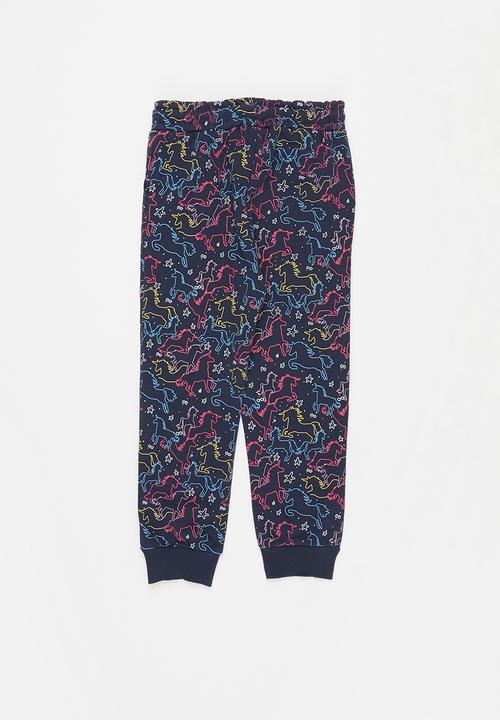 Pop Candy - Girls unicorn sweatpants - navy