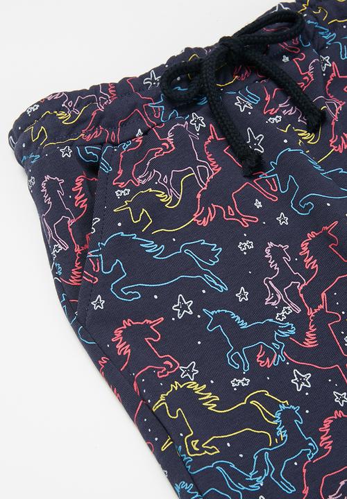 Pop Candy - Girls unicorn sweatpants - navy