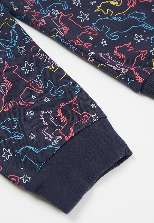 Pop Candy - Girls unicorn sweatpants - navy