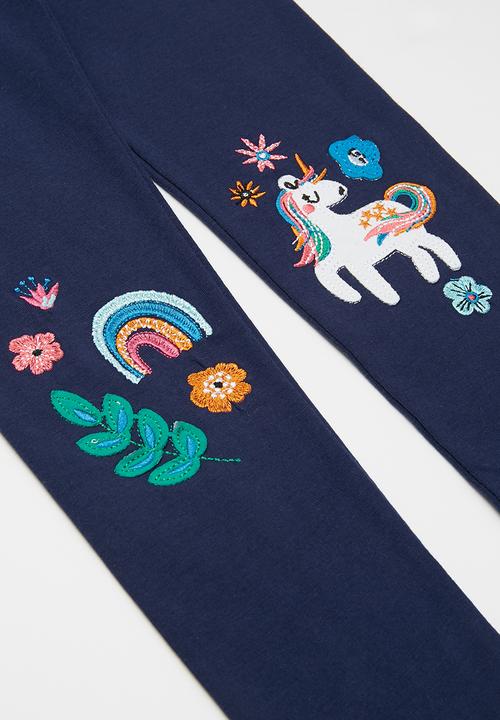 Pop Candy - Girls unicorn legging - navy