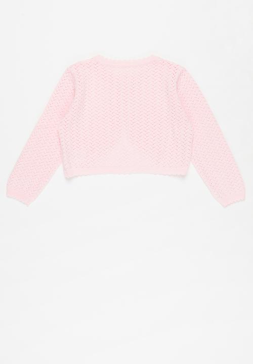 Pop Candy - Girls one button cardigan - pink