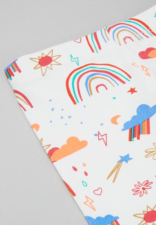 Pop Candy - Girls rainbow legging - white 