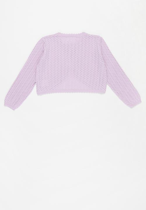 Pop Candy - Girls one button cardigan - purple