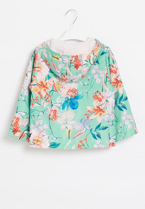 Pop Candy - Girls floral hooded jacket - mint
