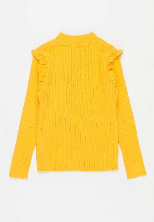 Pop Candy - Girls ruffle jersey - yellow