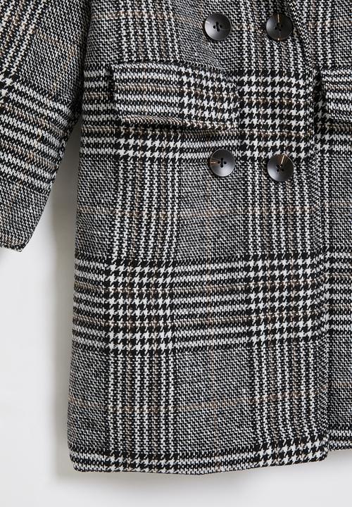 Pop Candy - Girls check coat - grey