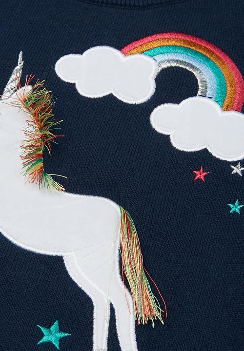 Pop Candy - Girls printed crew - navy