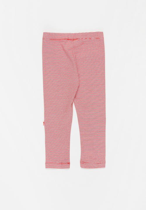 Pop Candy - Girls unicorn stripe legging - red
