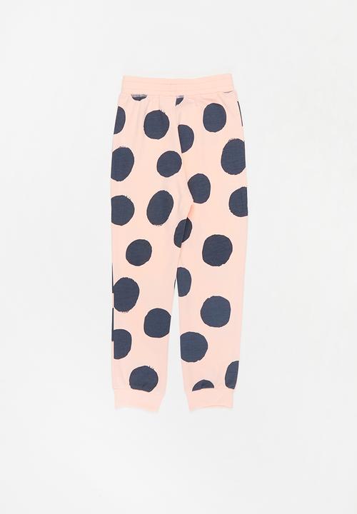 Pop Candy - Girls polka dot sweatpants - pink & black