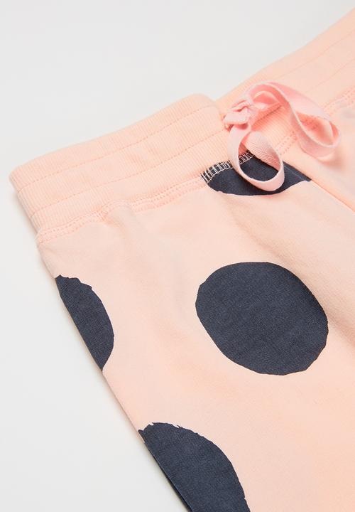 Pop Candy - Girls polka dot sweatpants - pink & black