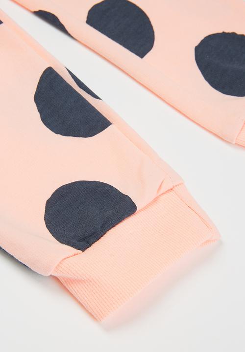 Pop Candy - Girls polka dot sweatpants - pink & black